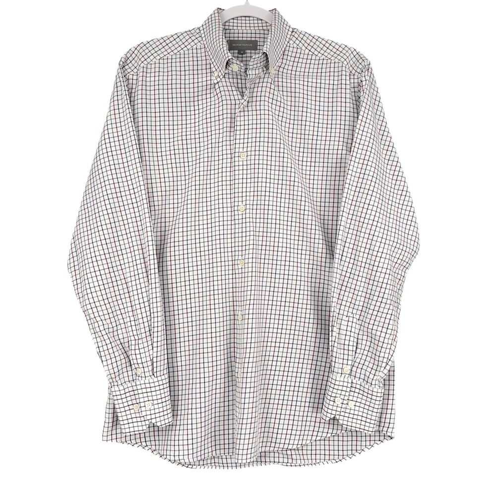 Neiman‎ Marcus Mens Plaid Button Down Long Sleeve Shirt - Medium